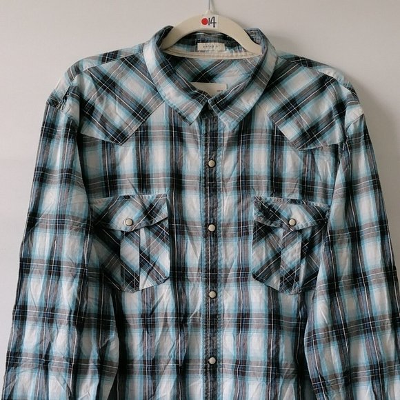 American Eagle Outfitters Mens Multicolor Long Sleeve Button-Up Shirt Size XXL - Picture 2 of 6